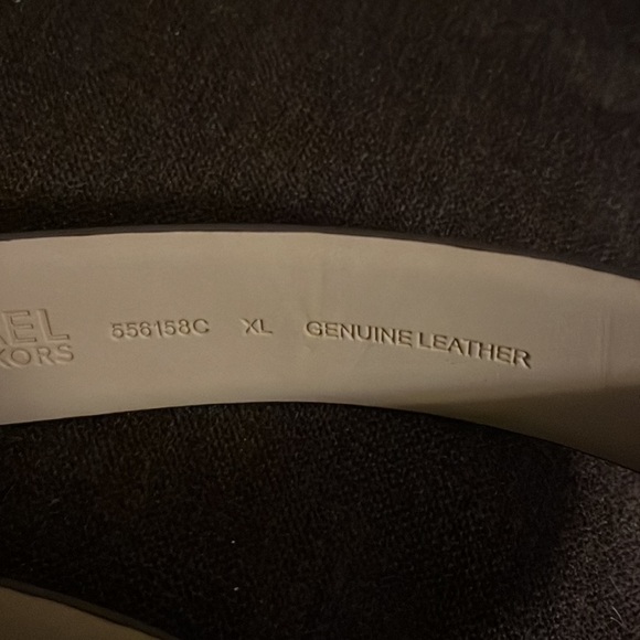 NEW MICHAEL KORS LEATHER black WITH MK TORTOISE SHELL SILVER BUCKLE size XL NWT - Picture 8 of 9